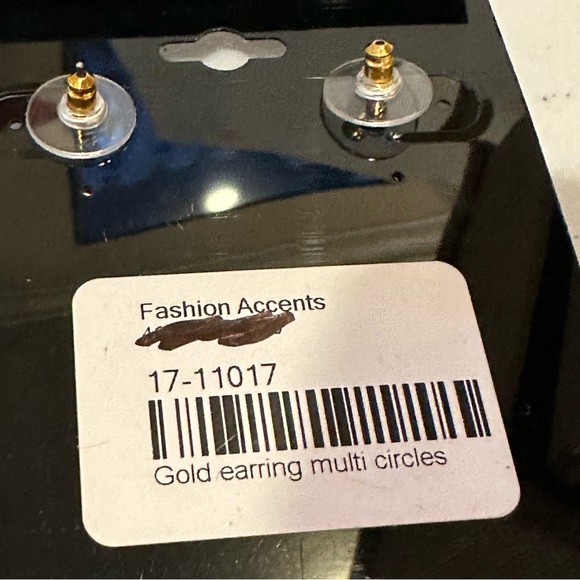 NWT 2 Pair of Fashion Accents Earrings gold tone - open link chain, multi-circle - Picture 9 of 9